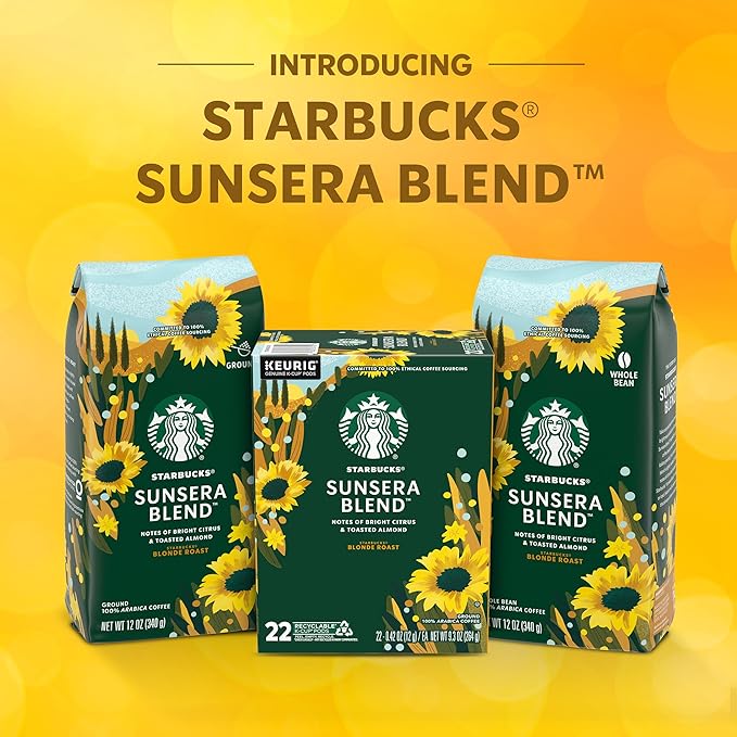 Starbucks K-Cup Coffee Pods, Sunsera Blend For Keurig Coffee Makers, 100% Arabica, 1 Box (10 Pods)