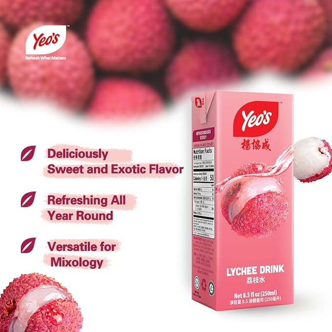 Yeo's Lychee Drink 250ml Pack of 6