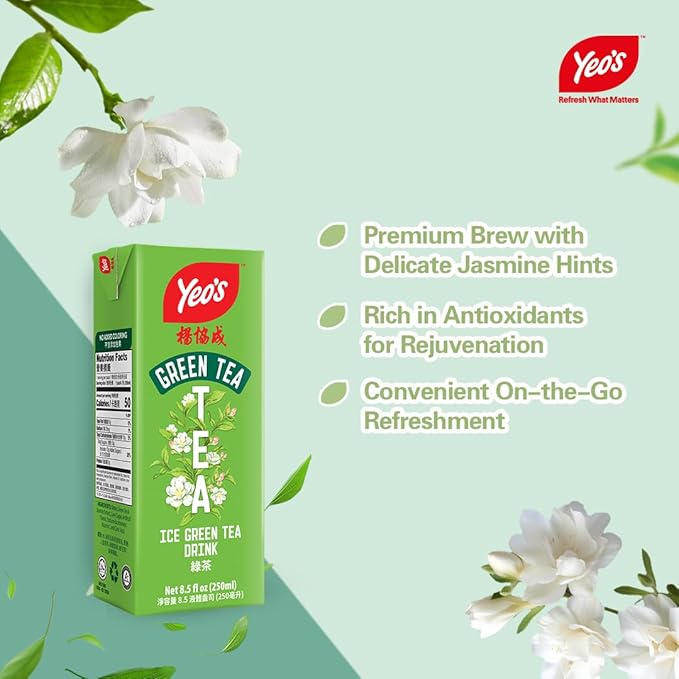 Yeo's Ice Green Tea Drink 250ml Pack of 6
