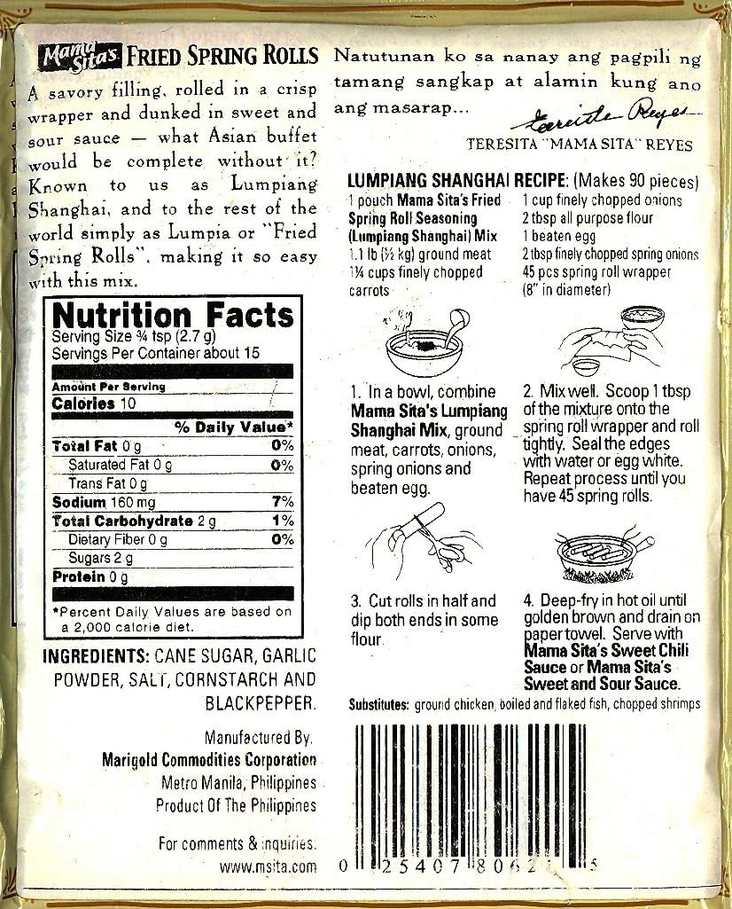 Mama Sita's Lumpiang Shanghai Mix 1.4oz