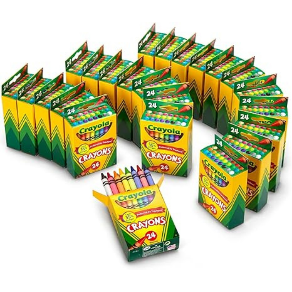 Crayola Crayons Bulk (24 Packs), Kids Back to School Essentials, Teacher Classroom Must Haves, Bulk School Supplies for Preschool & Kindergarten