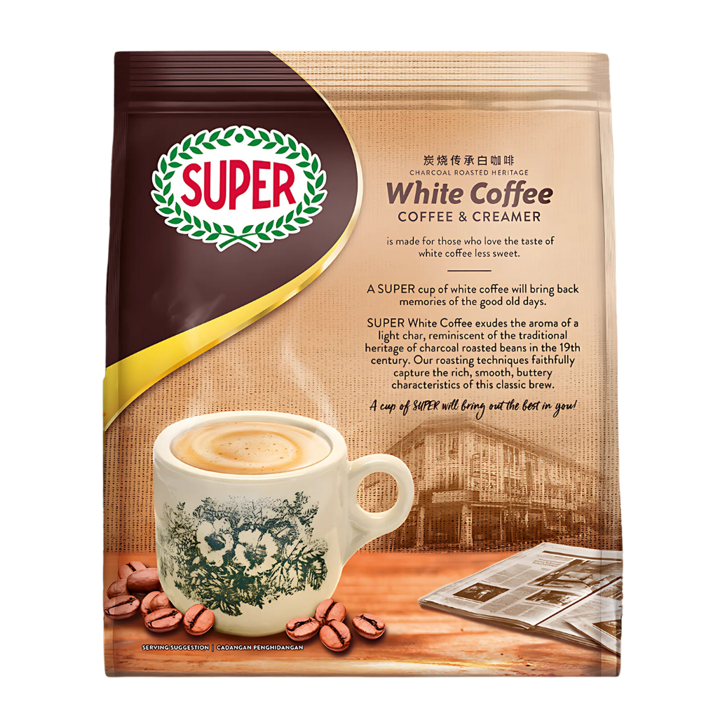 Super 2 In 1 Instant Classic Charcoal Roasted White Coffee 13.2oz