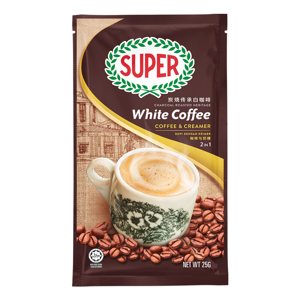 Super 2 In 1 Instant Classic Charcoal Roasted White Coffee 13.2oz