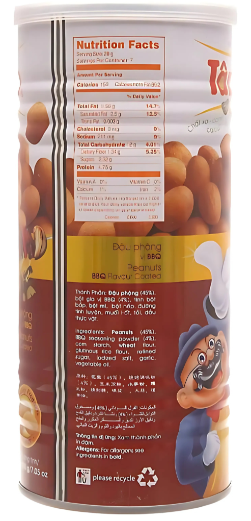 Tan Tan BBQ Peanuts 7.05oz