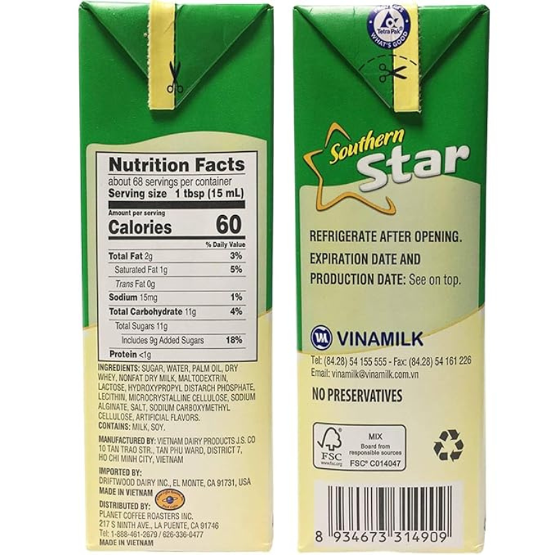 Vinamilk Southern Star Sweetened Creamer 45.3oz