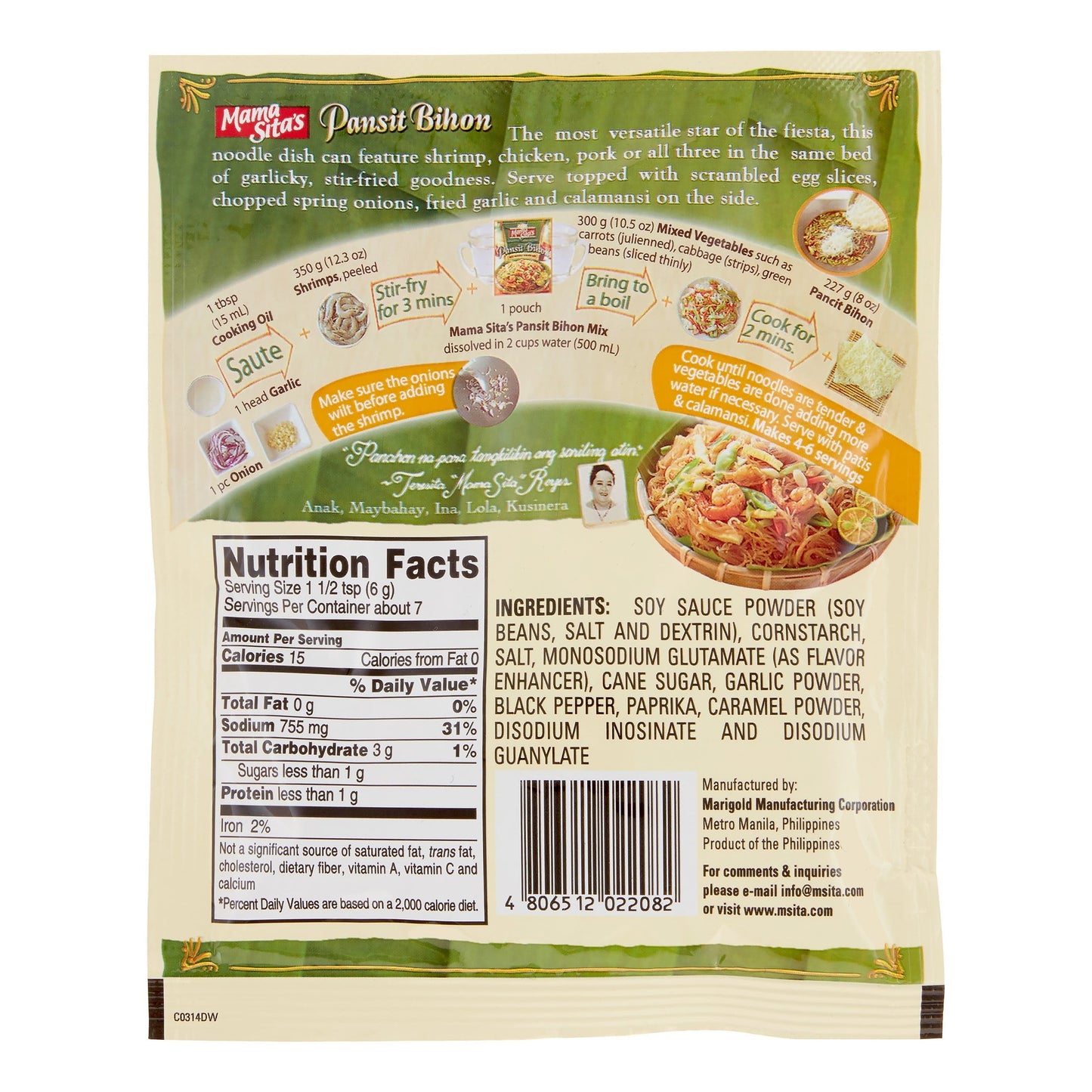 Mama Sita's Pansit Bihon Mix 1.4oz