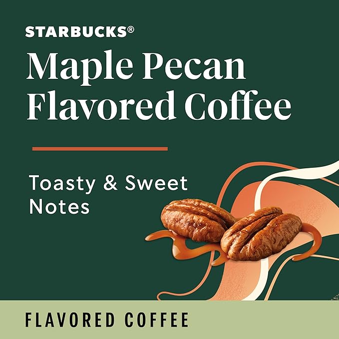 Starbucks Coffee K-Cup Pods, Maple Pecan Flavored Coffee, Naturally Flavored, 100% Arabica, 1 box (10 pods)