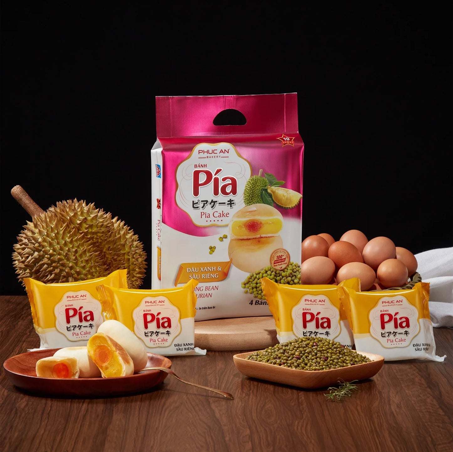 Phuc An Premium Pia Cake Mix (Mung Bean - Durian - Salted Egg) 14oz