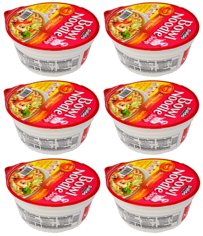 Paldo Fun & Yum Instant Cup Noodle Soup Bowl with Seafood Shrimp Flavored Broth