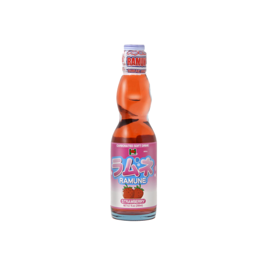 Hana Ramune Carbonated Soft Drink Strawberry Flavor 200ml