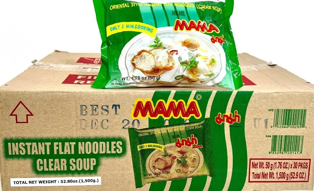 MAMA Noodles Flat Clear Soup Instant Rice Noodles Delicious Thai Flavors