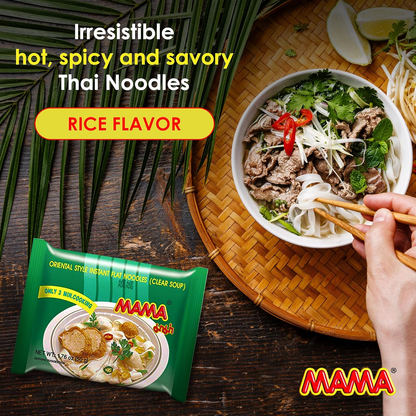MAMA Noodles Flat Clear Soup Instant Rice Noodles Delicious Thai Flavors