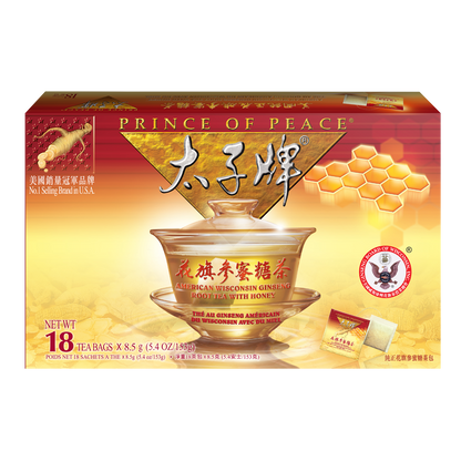 Prince of Peace American Ginseng Root Tea w/Honey, 18 tea bags 1 box