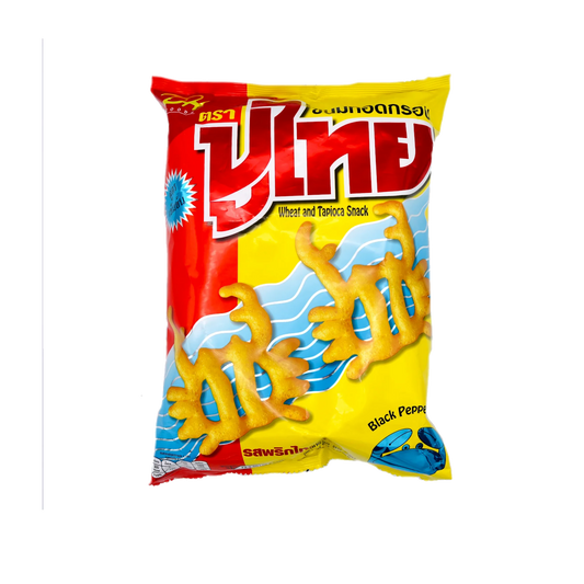Pu-Thai Wheat and Tapioca Crispy Snack Black Pepper Flavour 55g