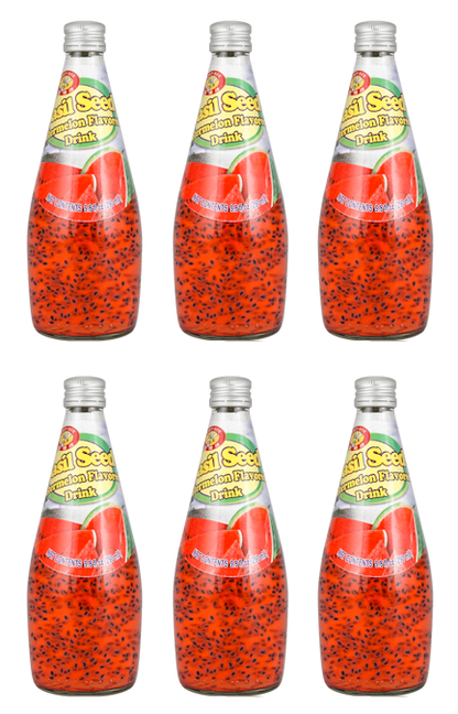 Honey Bee Basil Seed Drink Watermelon Flavor 9.8oz
