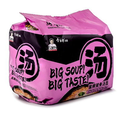 JinMaiLang Fan's Kitchen Instant Noodles, Hot and Sour Pork Bone Flavor 5pks 1 each