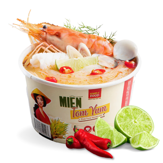 Simply Food Tom Yum Vermicelli Glass Instant Noodle Bowl