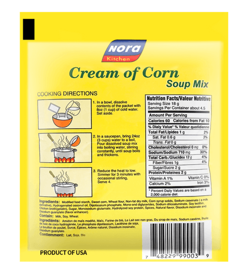 Nora Kitchen Cream Of Corn Soup 2.82oz