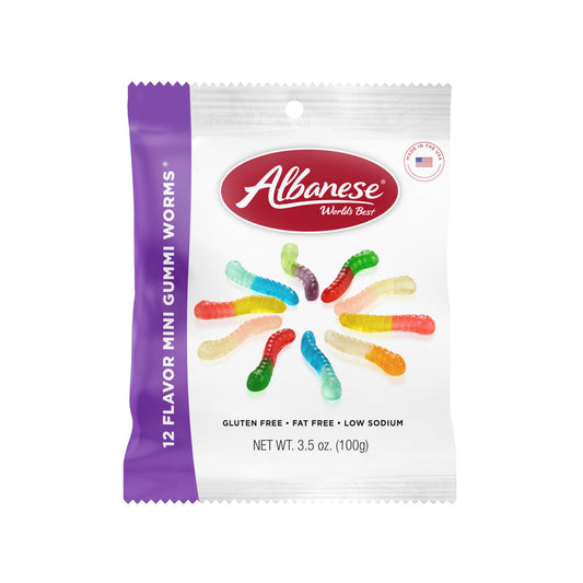 Albanese 12 Flavor Mini Gummi Worms 3.5 oz