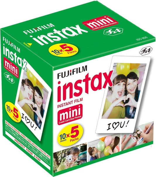 Fujifilm - Instax Mini Instant Film - 10 Sheets x 5 Packs (Total 50 Shoots)