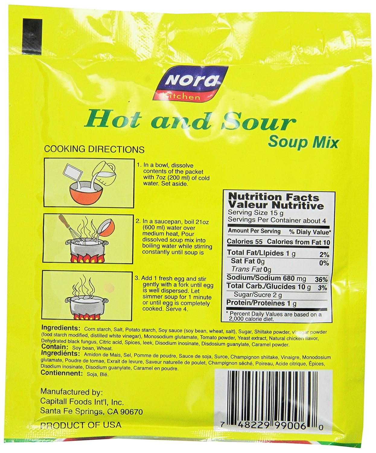 Nora Kitchen Hot And Sour Soup Mix 2.12oz