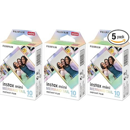 Fujifilm Instax Mini Mermaid Tail Film, Glitter Styles (10 Exposures) 3-Pack Bundle (3 Items)