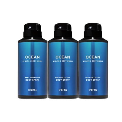 Bath and Body Works Ocean Men's Deodorizing Body Spray, 3.7 Oz, 3-Pack