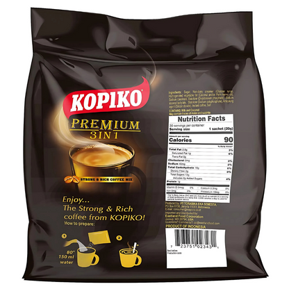 Kopiko Premium 3 In 1 Strong & Rich Coffee 21oz