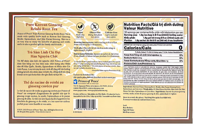 Prince Of Peace Pure Korean Ginseng Reishi Root Tea 1.9oz