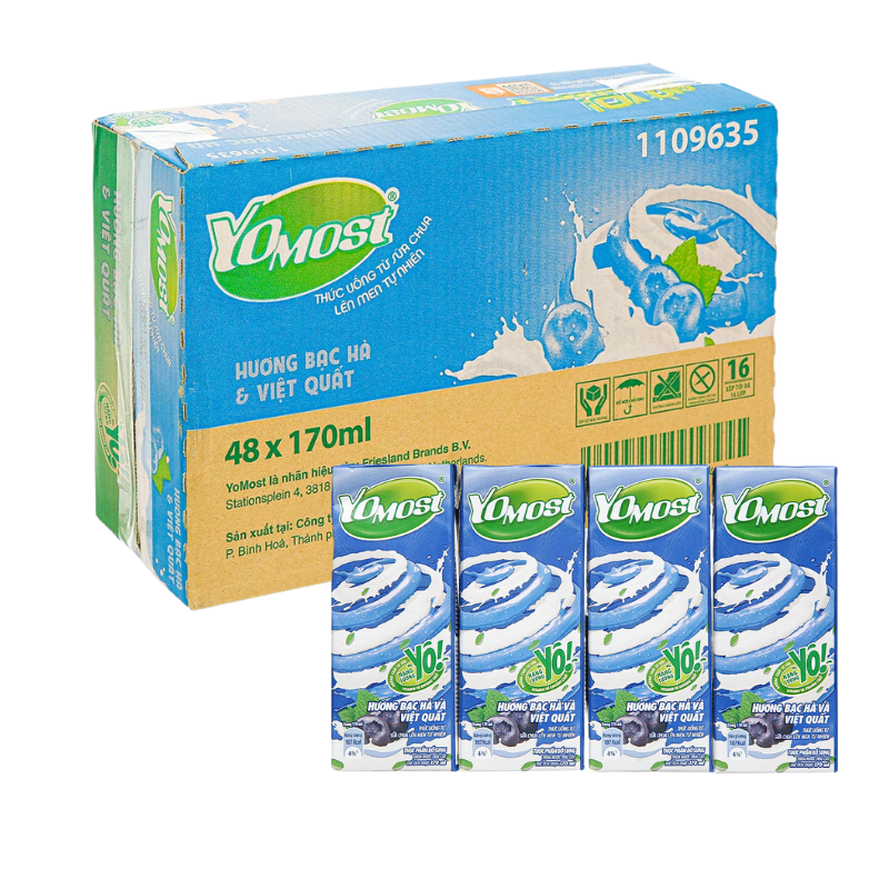 Yomost Yogurt Drink Mint & Blueberry Flavor 170ml