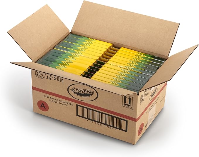 Crayola Classic Broad Line Markers, 10 Count, Case of 24