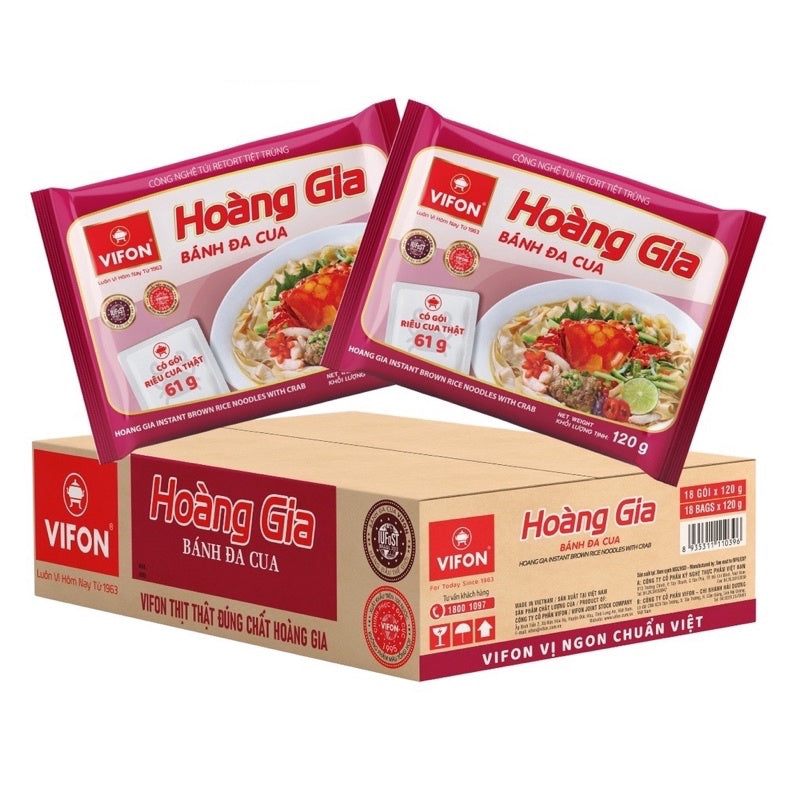 Vifon HoangGia Instant Noodle Crab 120g