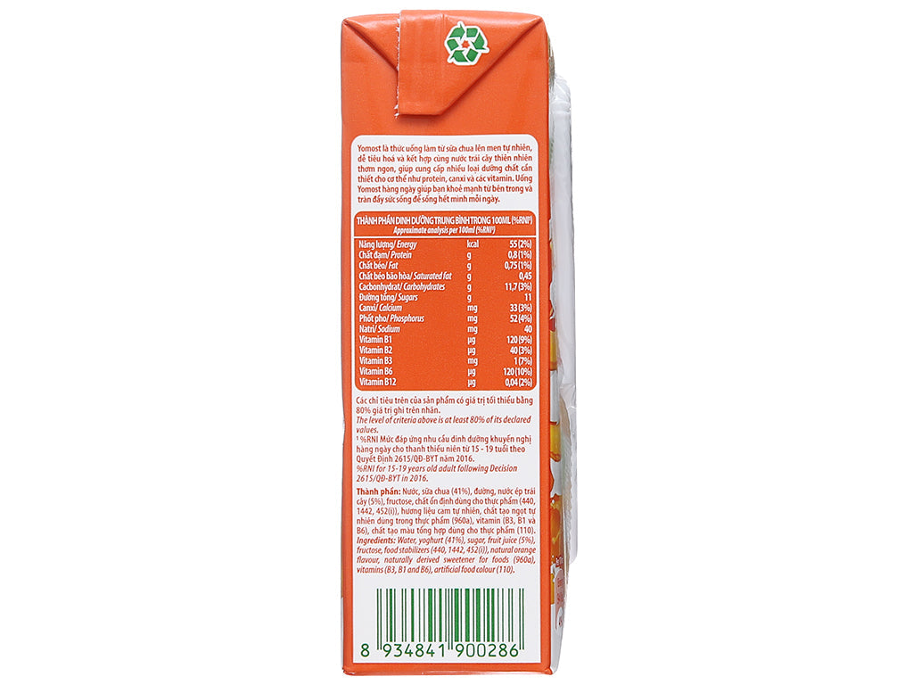 Yomost Yogurt Drink Orange Flavor 170ml